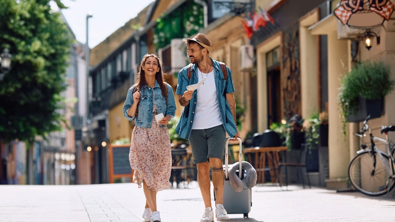 Couple travelling in Europe